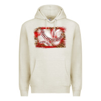 Oatmeal Heather baseball background Premium Hoodie - texasbilliewilder