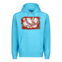 Ocean Blue baseball background Premium Hoodie - texasbilliewilder