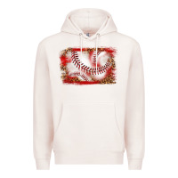 Pale Pink baseball background Premium Hoodie - texasbilliewilder