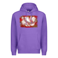 Purple baseball background Premium Hoodie - texasbilliewilder