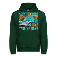 Forest Green country roads take me home western Urban Hoodie - texasbilliewilder