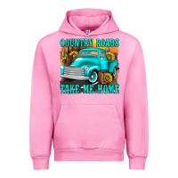 Fuchsia Pink country roads take me home western Urban Hoodie - texasbilliewilder