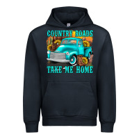Navy country roads take me home western Urban Hoodie - texasbilliewilder