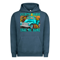Pigment Midnight Navy country roads take me home western Urban Hoodie - texasbilliewilder
