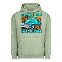 Pigment Oil Green country roads take me home western Urban Hoodie - texasbilliewilder