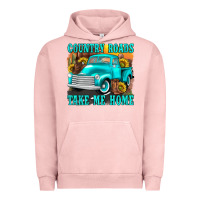 Pigment Salmon country roads take me home western Urban Hoodie - texasbilliewilder