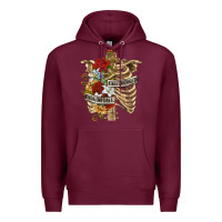 Burgundy Kinda Emotionless Kinda Emotional Skeleton Premium Hoodie - RanaPortraitStore