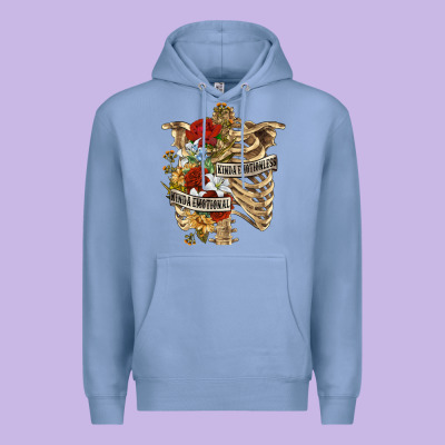 Kinda Emotionless Kinda Emotional Skeleton Premium Hoodie Designed By Ranaportraitstore