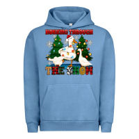 Pigment Pebble Blue honking through the snow Urban Hoodie - Zillion Design Studio