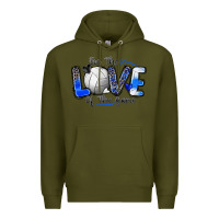 Army Green for the love of the game volleyball Premium Hoodie - Zillion Design Studio