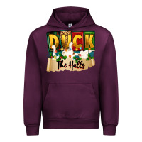Mauve Wine christmas duck the halls Urban Hoodie - Zillion Design Studio