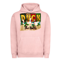 Pigment Salmon christmas duck the halls Urban Hoodie - Zillion Design Studio