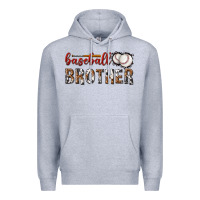 Heather Grey baseball brother with leopard Premium Hoodie - texasbilliewilder