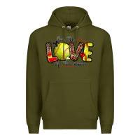 Army Green for the love of the game softball Premium Hoodie - Zillion Design Studio