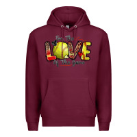 Burgundy for the love of the game softball Premium Hoodie - Zillion Design Studio