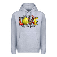 Heather Grey for the love of the game softball Premium Hoodie - Zillion Design Studio