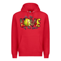 Red for the love of the game softball Premium Hoodie - Zillion Design Studio