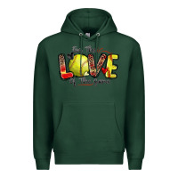 Sports Green for the love of the game softball Premium Hoodie - Zillion Design Studio