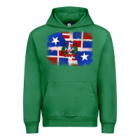 Emerald dominican and puerto rico flag Urban Hoodie - texasbilliewilder