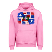 Dominican And Puerto Rico Flag Urban Hoodie | Teevron
