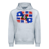Heather Grey dominican and puerto rico flag Urban Hoodie - texasbilliewilder