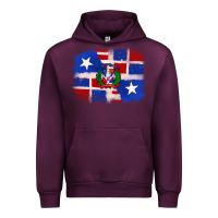 Mauve Wine dominican and puerto rico flag Urban Hoodie - texasbilliewilder