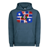 Pigment Midnight Navy dominican and puerto rico flag Urban Hoodie - texasbilliewilder