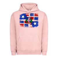 Pigment Salmon dominican and puerto rico flag Urban Hoodie - texasbilliewilder