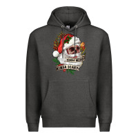 Charcoal Heather Kinda merry kinda scary Premium Hoodie - RanaPortraitStore