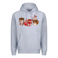 Heather Grey baseball coffee cups Premium Hoodie - texasbilliewilder