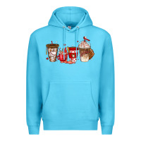 Ocean Blue baseball coffee cups Premium Hoodie - texasbilliewilder