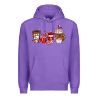 Purple baseball coffee cups Premium Hoodie - texasbilliewilder