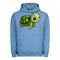 Pigment Pebble Blue cute turtle Urban Hoodie - Zillion Design Studio