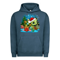 Pigment Midnight Navy christmas turtle Urban Hoodie - Zillion Design Studio