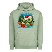 Pigment Oil Green christmas turtle Urban Hoodie - Zillion Design Studio