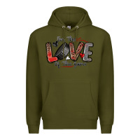 Army Green for the love of the game hockey Premium Hoodie - Zillion Design Studio