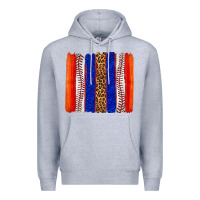 Heather Grey baseball brush strokes Premium Hoodie - texasbilliewilder