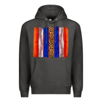 Charcoal Heather baseball brush strokes Premium Hoodie - texasbilliewilder