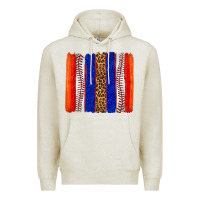 Oatmeal Heather baseball brush strokes Premium Hoodie - texasbilliewilder