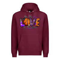 Burgundy for the love of the game basketball Premium Hoodie - Zillion Design Studio