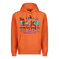 Carrot this teacher wears her heart on sleeve Premium Hoodie - AdoDesignShop