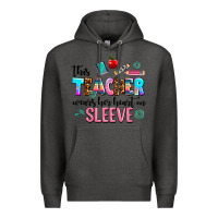 Charcoal Heather this teacher wears her heart on sleeve Premium Hoodie - AdoDesignShop