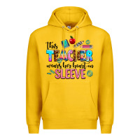 Lemon this teacher wears her heart on sleeve Premium Hoodie - AdoDesignShop