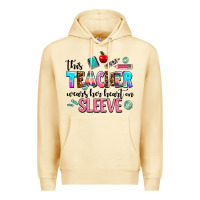 Pina Colada this teacher wears her heart on sleeve Premium Hoodie - AdoDesignShop