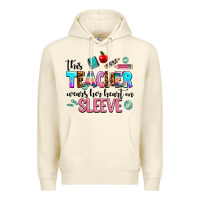 Sandshell this teacher wears her heart on sleeve Premium Hoodie - AdoDesignShop