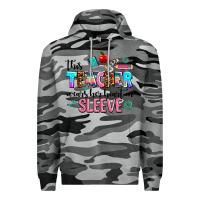 Slate Camo this teacher wears her heart on sleeve Premium Hoodie - AdoDesignShop