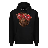 Black labrador retriever with love glass Premium Hoodie - RanaPortraitStore