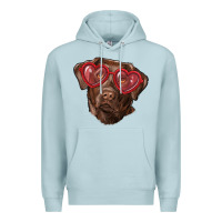 Blue Mist labrador retriever with love glass Premium Hoodie - RanaPortraitStore
