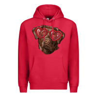 Cardinal labrador retriever with love glass Premium Hoodie - RanaPortraitStore