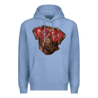 Colony Blue labrador retriever with love glass Premium Hoodie - RanaPortraitStore